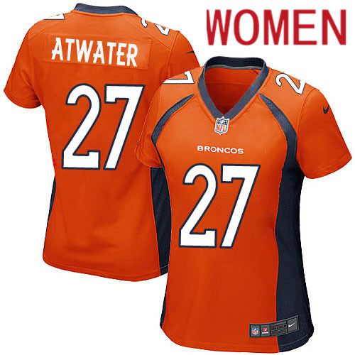 Women Denver Broncos 27 Steve Atwater Nike Orange Game Retired Player NFL Jersey